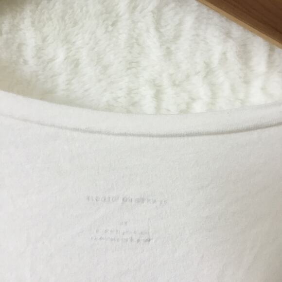 Anthropologie White Draped Short-Sleeve Crop T-Shirt - Picture 10 of 16